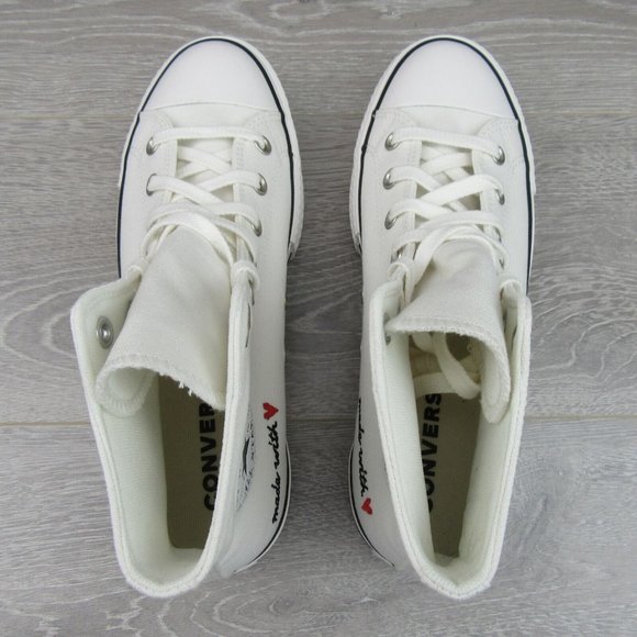 Converse Chuck Taylor All Star HI Lift Made with Love Women's Sz 9.5 NEW - Picture 11 of 15
